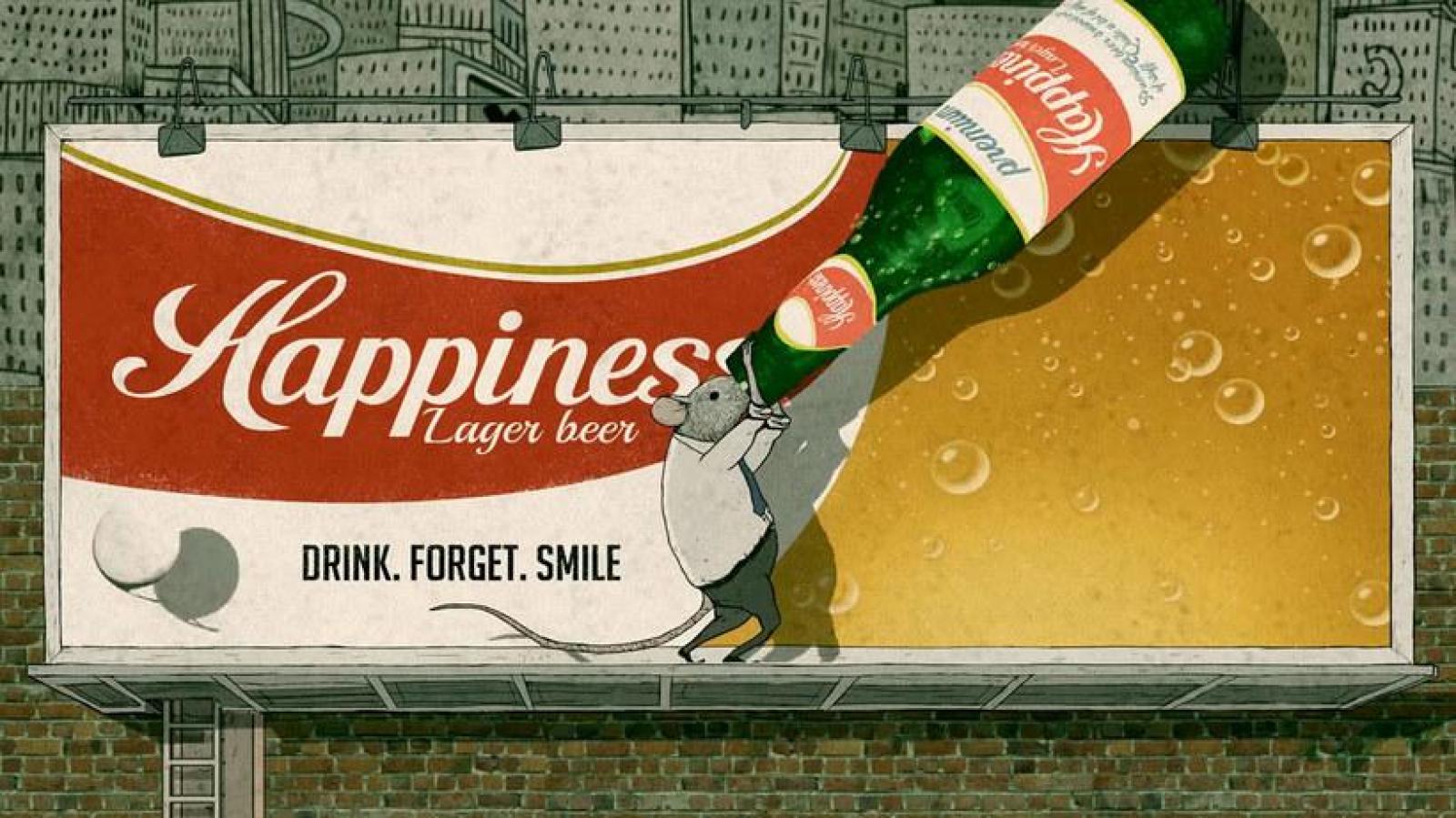 Felicidade Consumista Com Os Ratos - Steve Cutts