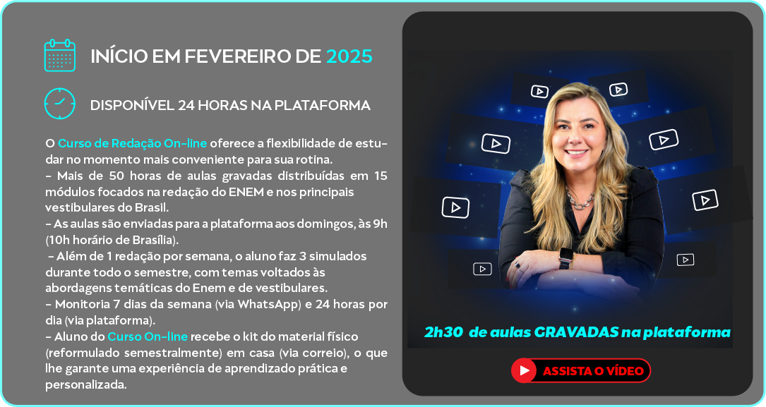 Curso On-line de redação para Enem e Vestibular